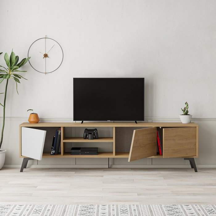 Hanah Home Soporte de TV Fiona - Roble, Blanco Hanah Home Soporte de TV Fiona - Roble, Blanco